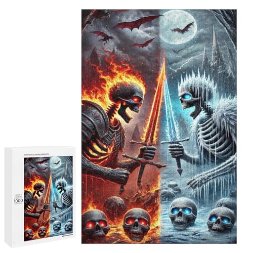 Ice and Fire Skull 1000 Teile Puzzles Für Erwachsene Und Kinder Ab 12 Jahren 1000 PCS Ice and Fire Skull 1000 Teile Puzzles Für Erwachsene Und Kinder Ab 12 Jahren 1000 PCS von ZYGAOKDD