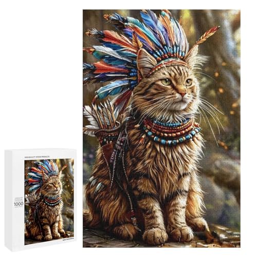 Indian Cat 1000 Teile Puzzles Für Erwachsene Und Kinder Ab 12 Jahren 1000 PCS Indian Cat 1000 Teile Puzzles Für Erwachsene Und Kinder Ab 12 Jahren 1000 PCS von ZYGAOKDD