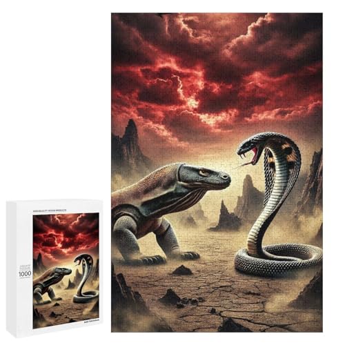 Komodo Lizard Vs Cobra 1000 Teile Puzzles Für Erwachsene Und Kinder Ab 12 Jahren 1000 PCS von ZYGAOKDD