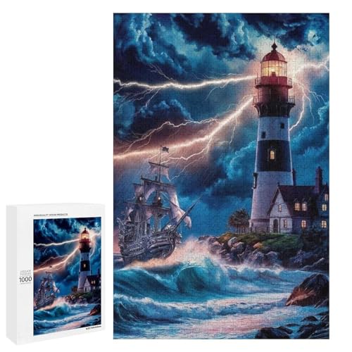 Lighthouse in The Storm 1000 Teile Puzzles Für Erwachsene Und Kinder Ab 12 Jahren 1000 PCS von ZYGAOKDD
