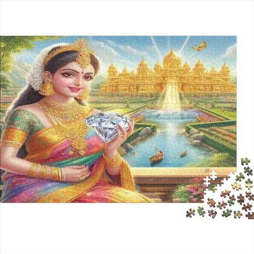 Puzzles Für Erwachsene 500 Teile Indian Girl Puzzles Für Erwachsene, Herausfordernde Spiele, Heimdekoration, Puzzle-Geschenke 500pcs (52x38cm) von ZYGAOKDD