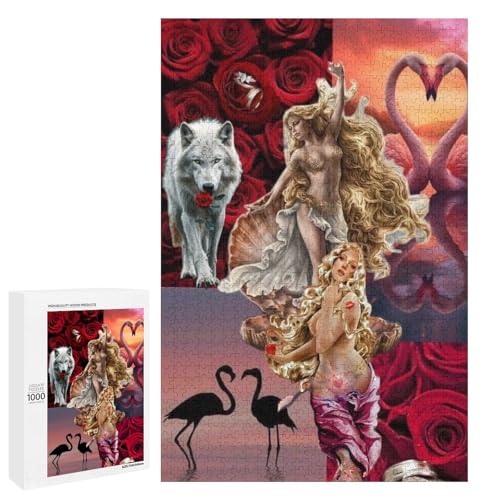 Roses, Wolves & Flamingo Fantasia 1000 Teile Puzzles Für Erwachsene Und Kinder Ab 12 Jahren 1000 PCS Roses, Wolves & Flamingo Fantasia 1000 Teile Puzzles Für Erwachsene Und Kinder Ab 12 Jahren 1000 PCS von ZYGAOKDD