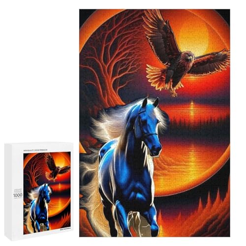 Stallion and Eagle 1000 Teile Puzzles Für Erwachsene Und Kinder Ab 12 Jahren 1000 PCS von ZYGAOKDD