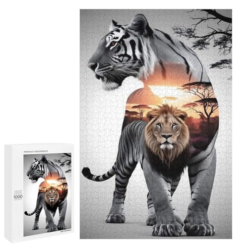 Tiger and Lion 1000 Teile Puzzles Für Erwachsene Und Kinder Ab 12 Jahren 1000 PCS von ZYGAOKDD