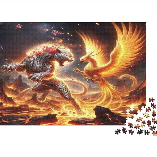 White Tiger Vs Phoenix Puzzle - Unmögliches Puzzle | Puzzles Für Erwachsene 1000 | Puzzles 1000 Teile Für Erwachsene | Holzpuzzle 1000pcs (75x50cm) von ZYGAOKDD