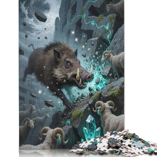 Wild Boar Puzzles 1000 Stück Für Erwachsene Puzzles Für Erwachsene 1000 Stück Puzzle Lernspiele Heimdekoration Puzzle 1000pcs (75x50cm) von ZYGAOKDD
