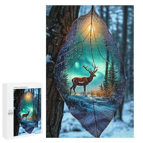 Winter Deer Inside A Leaf 1000 Teile Puzzles Für Erwachsene Und Kinder Ab 12 Jahren 1000 PCS Winter Deer Inside A Leaf 1000 Teile Puzzles Für Erwachsene Und Kinder Ab 12 Jahren 1000 PCS von ZYGAOKDD
