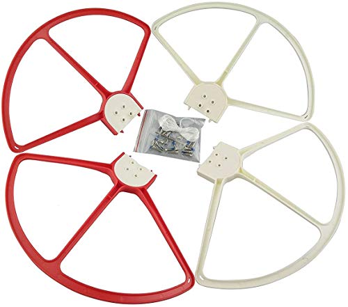 ZYGY 4PCS rot und weiß Schutzrahmen für DJI Phantom 3 Phantom 2/1 4K Advanced Professionelle Standard, Snap-on/Off Schnellspanner Propeller Schutz/Stoßfänger von ZYGY