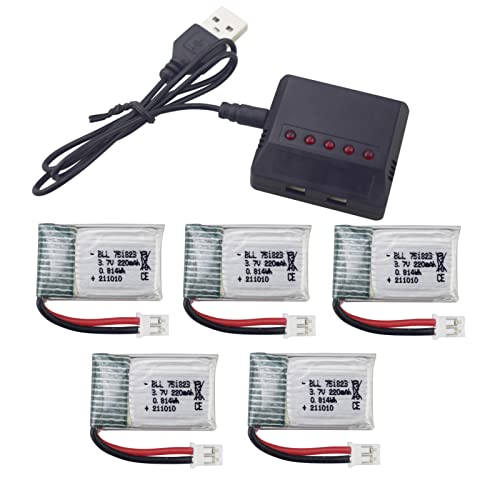 ZYGY 5PCS 3.7V 220mAh Lithium Akku & 5-in-1 Ladegerät für E010 GoolRC T36 NINHUI NH010 F36 H36 HS210 SANROCK GD65A ATOYX AT-66 RC Drohne ZYGY 5PCS 3.7V 220mAh Lithium Akku & 5-in-1 Ladegerät für E010 GoolRC T36 NINHUI NH010 F36 H36 HS210 SANROCK GD65A ATOYX AT-66 RC Drohne von ZYGY