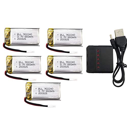 ZYGY 5pcs 3,7V 550mAh Lithium Batterie & 5in1 Ladegerät für SP300 ZF04 Gestenerkennungs-Quadcopter-Drohne ZYGY 5pcs 3,7V 550mAh Lithium Batterie & 5in1 Ladegerät für SP300 ZF04 Gestenerkennungs-Quadcopter-Drohne von ZYGY