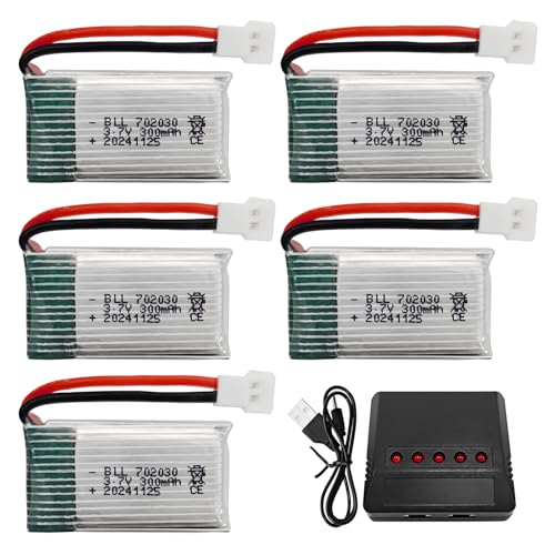 ZYGY 5pcs 3.7V 300mah 25C Lithium Batterie + 5in1 Ladegerät für Syma X11 X11C WLToys V911S A120 XK A150 V966 FX801 UDI U830 U816A Hubsan X4 H107L DFD F180W F180C HS170 HS170C HS177 RC Quadcopter ZYGY 5pcs 3.7V 300mah 25C Lithium Batterie + 5in1 Ladegerät für Syma X11 X11C WLToys V911S A120 XK A150 V966 FX801 UDI U830 U816A Hubsan X4 H107L DFD F180W F180C HS170 HS170C HS177 RC Quadcopter von ZYGY