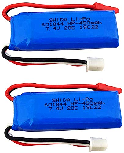 ZYGY 7.4V 450mAh hoher Vergrößerung Lithium-Akku für wltoys K969 K979 K989 K999 P929 P939 High-Speed-Ferngesteuertes Auto (2pcs) von ZYGY