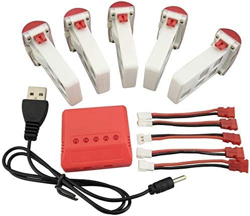 ZYGY Ersatzbatterie 5pcs 3.7V 500mAh Lithium Akku & 5 in 1 Ladegeräte & 5pcs Umstellung Kabel für SYMA X5UW X5UC Remote Control Hubschrauber ZYGY Ersatzbatterie 5pcs 3.7V 500mAh Lithium Akku & 5 in 1 Ladegeräte & 5pcs Umstellung Kabel für SYMA X5UW X5UC Remote Control Hubschrauber von ZYGY