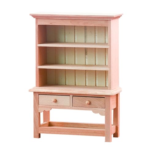 1/12 Puppenhaus-Bücherregal, dekorativer Aufbewahrungsschrank für Schlafzimmer, Wohnzimmer, Zubehör, Kinder, Fantasieentwicklung, Miniatur-Vitrine von ZYHARUKO