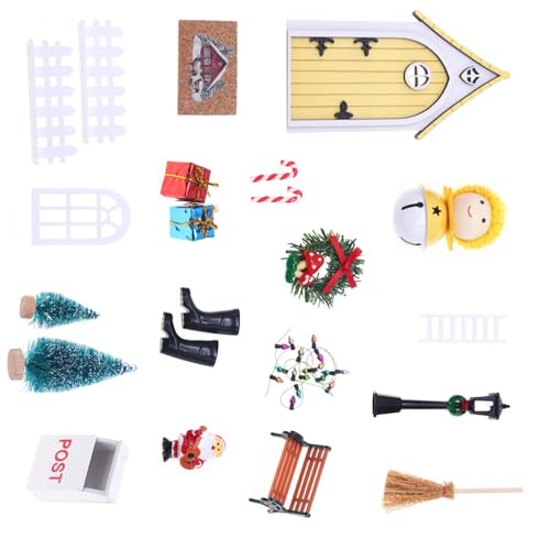 1/12 Puppenhaus Feen Elfen Türszene Set mit Zwergen Figur Ornament für Weihnachten Szene Puppen Display Handwerk Weihnachten Puppenhaus Dekoration 1/12 Puppenhaus Feen Elfen Türszene Set mit Zwergen Figur Ornament für Weihnachten Szene Puppen Display Handwerk Weihnachten Puppenhaus Dekoration von ZYHARUKO
