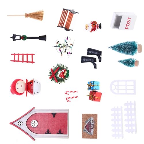 1/12 Puppenhaus Feen Elfen Türszene Set mit Zwergen Figur Ornament für Weihnachten Szene Puppen Display Handwerk Weihnachten Puppenhaus Dekoration 1/12 Puppenhaus Feen Elfen Türszene Set mit Zwergen Figur Ornament für Weihnachten Szene Puppen Display Handwerk Weihnachten Puppenhaus Dekoration von ZYHARUKO