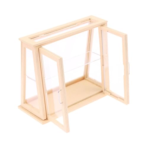 1. 1/12 Miniatur-Kuchen-Vitrine aus Holz, verstellbare Regale, abnehmbare Glasscheiben, sicher für Kinder, Puppenhäuser, Miniatur-Kuchen-Vitrine 1. 1/12 Miniatur-Kuchen-Vitrine aus Holz, verstellbare Regale, abnehmbare Glasscheiben, sicher für Kinder, Puppenhäuser, Miniatur-Kuchen-Vitrine von ZYHARUKO