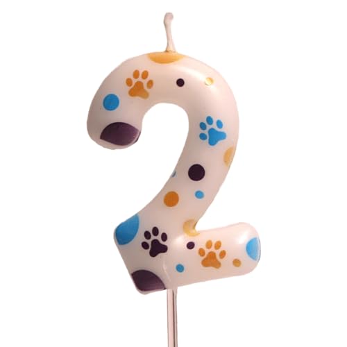 Katzenpfoten bedruckt 0-9 Digitale Geburtstagstortendekoration Dessert Kuchen Einsatz Dekoration Babypartys Toppers Haustier Party Supplies von ZYHARUKO