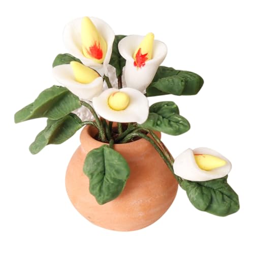 Wohnzimmer Künstliche Calla Figur Modell Realistische Vintage Lebensszene Puppenhaus Pretend Game Calla Pflanze Puppenhäuser Zubehör Wohnzimmer Künstliche Calla Figur Modell Realistische Vintage Lebensszene Puppenhaus Pretend Game Calla Pflanze Puppenhäuser Zubehör von ZYHARUKO