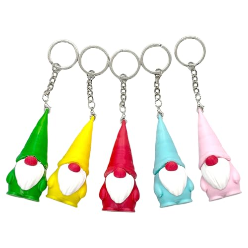 ZYHARUKO 5 Elfen-Schlüsselanhänger, Weihnachtsdekoration, saisonales Zubehör für Urlaub, Zuhause, Party, Dekoration, Schlüsselanhänger von ZYHARUKO