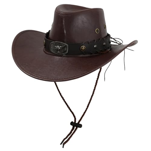 ZYHARUKO PU Westernhut Halloween Kostüm Zubehör Hut Cowgirls Kostüm Hut Karneval Party Hut für formelle Veranstaltungen und Reisen ZYHARUKO PU Westernhut Halloween Kostüm Zubehör Hut Cowgirls Kostüm Hut Karneval Party Hut für formelle Veranstaltungen und Reisen von ZYHARUKO