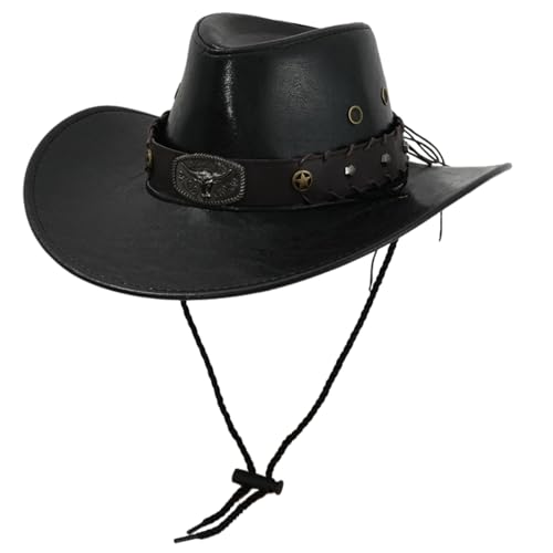 ZYHARUKO PU Westernhut Halloween Kostüm Zubehör Hut Cowgirls Kostüm Hut Karneval Party Hut für formelle Veranstaltungen und Reisen ZYHARUKO PU Westernhut Halloween Kostüm Zubehör Hut Cowgirls Kostüm Hut Karneval Party Hut für formelle Veranstaltungen und Reisen von ZYHARUKO