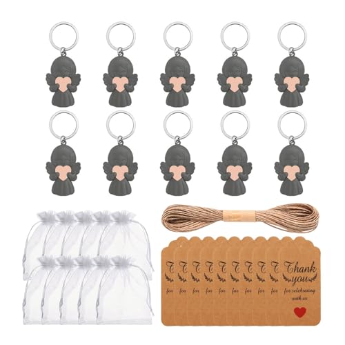 ZYHARUKO Set mit 10 eleganten Engel-Schlüsselanhängern, Engelsringe, Zubehör, Schlüsselanhänger, Gastgeschenke, Souvenirs für verschiedene Anlässe, Event, Giveaways von ZYHARUKO