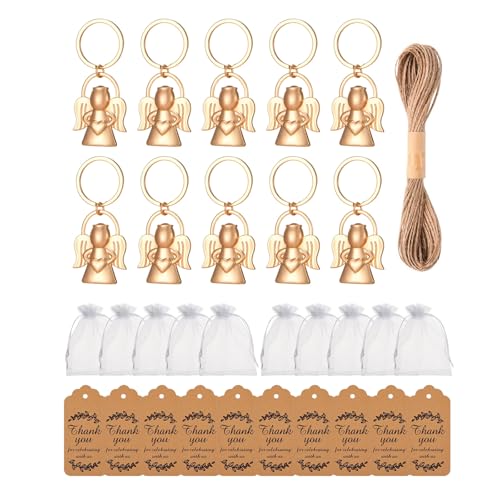 ZYHARUKO Set mit 10 eleganten Engel-Schlüsselanhängern, Engelsringe, Zubehör, Schlüsselanhänger, Gastgeschenke, Souvenirs für verschiedene Anlässe, Event, Giveaways von ZYHARUKO