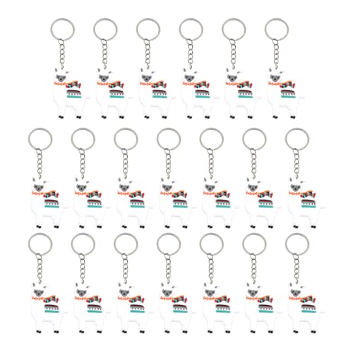 ZYHARUKO Set mit 20 Cartoon-Alpakas-Ringen, PVC-Taschen-Charm, einzigartiges Accessoire, Alpakas, Partyzubehör für Geschenke und Dekorationen, Partyzubehör, Schlüsselanhänger von ZYHARUKO