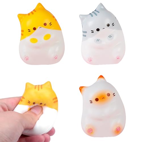 3 Stück Niedlich Anti Stress Katze Squishy Katze Toy Stressball Kinder Erwachsene Kawaii Quetschspielzeug Langsam Steigende Antistress Spielzeug Für Mädchen Und Jungen Zum Entspannen von ZYHDFH