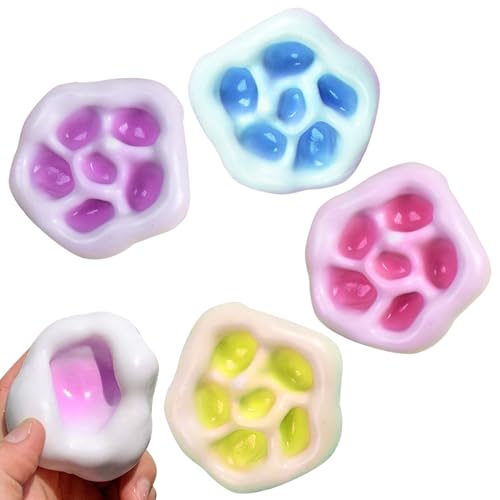Trauben Stressball 4 Pcs Traubenstress Ball Perlen-Stressball Antistress Spielzeug Kleines Perlen-Quetschball Anti Stress Spielzeug Bälle zum Kneten, Drücken & Entspannen(6cm) von ZYHDFH
