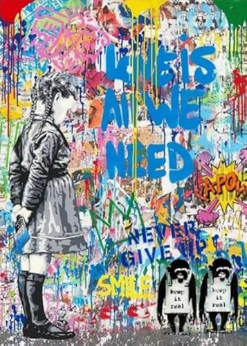 1000 Stück Puzzles - Banksyss Street Art Graffiti - Buntes Abstraktes Puzzle - Gedächtnis Spiele Für Erwachsene - Lernspielzeug Für Die Ganze Familie - Pk193Zw von ZYHDK