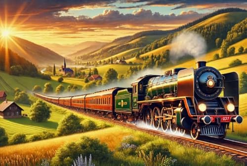 1000 Stück - Steam Trains Painting - Art Puzzle - Irregularity Puzzle - Lustiges Personalisiertes Spielzeug - Lernspiel Für Erwachsene - Home Decor Gifts Zx91Ap 1000 Stück - Steam Trains Painting - Art Puzzle - Irregularity Puzzle - Lustiges Personalisiertes Spielzeug - Lernspiel Für Erwachsene - Home Decor Gifts Zx91Ap von ZYHDK