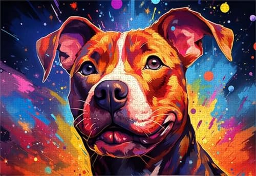 Abstract Pitbulls Dog Posters - Personalisiertes Herausforderungs Spielzeug Für Erwachsene - Lernspielzeug Für Kinder Gifts - Puzzle 1000 Stück Zx244Aw von ZYHDK