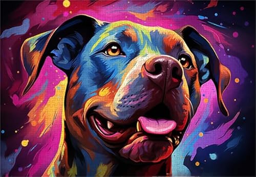 Abstract Pitbulls Dog Posters - Personalisiertes Herausforderungs Spielzeug Für Erwachsene - Lernspielzeug Für Kinder Gifts - Puzzle 1000 Stück Zx245Aw von ZYHDK