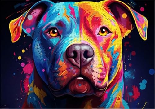 Abstract Pitbulls Dog Posters - Personalisiertes Herausforderungs Spielzeug Für Erwachsene - Lernspielzeug Für Kinder Gifts - Puzzle 1000 Stück Zx246Aw von ZYHDK
