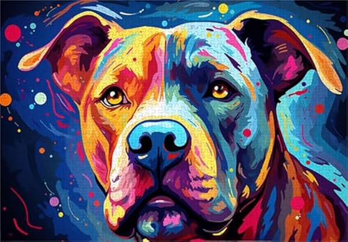 Abstract Pitbulls Dog Posters - Personalisiertes Herausforderungs Spielzeug Für Erwachsene - Lernspielzeug Für Kinder Gifts - Puzzle 1000 Stück Zx247Aw von ZYHDK