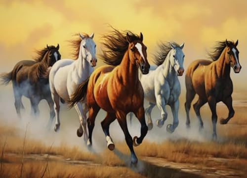 Animal Horses Posters - 1000 Stück Puzzles - Spiele Zur Stressreduzierung Für Die Ganze Familie - Herausforderungs Spiel Für Erwachsene - Wand Kunst Dekoration - Kw60Zk von ZYHDK