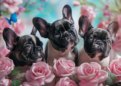 Bulldogs Dogs Posters - Lernspielzeug Für Die Ganze Familie - Spiele Zur Stressreduzierung Für Die Ganze Familie - Puzzle-Herausforderungs Spiel Für Erwachsene Gifts - 1000 Stück Puzzle - Kw149Zk von ZYHDK