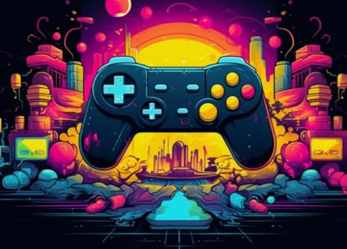 Buntes Abstraktes Puzzle - Memory-Spiels for Adults - Lernspielzeug Für Die Ganze Familie，Game Controllers Posters Gifts - 1000 Stück Puzzles Zx121Aw von ZYHDK