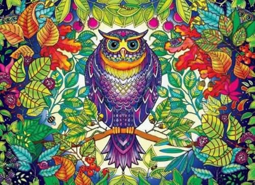 Colorful Owlss Posters - Abstrakte Kunst Puzzle，Lernspiele Für Erwachsene - Personalisiertes Challenge-Spielzeug - Puzzles 1000 Stück Gifts - Kw113Zk von ZYHDK