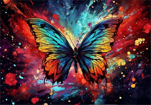 Colourful Art Puzzle - Graffiti Butterflys Posters - Lernspielzeug Für Erwachsene Puzzle - Memory-Spiels for Adults - 1000 Stück Zx256Aw von ZYHDK