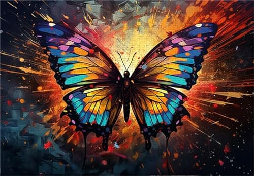 Colourful Art Puzzle - Graffiti Butterflys Posters - Lernspielzeug Für Erwachsene Puzzle - Memory-Spiels for Adults - 1000 Stück Zx257Aw von ZYHDK