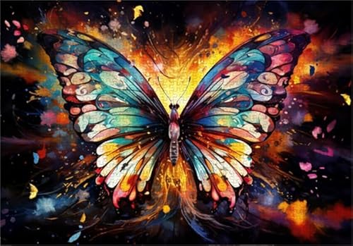 Colourful Art Puzzle - Graffiti Butterflys Posters - Lernspielzeug Für Erwachsene Puzzle - Memory-Spiels for Adults - 1000 Stück Zx259Aw von ZYHDK