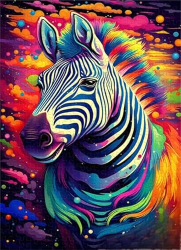 Colourful Puzzle - Abstract zebrass Posters - Lustiges Personalisiertes Spielzeug - Lernspiel Für Erwachsene - 1000 Stück Puzzle Zx192Aw von ZYHDK