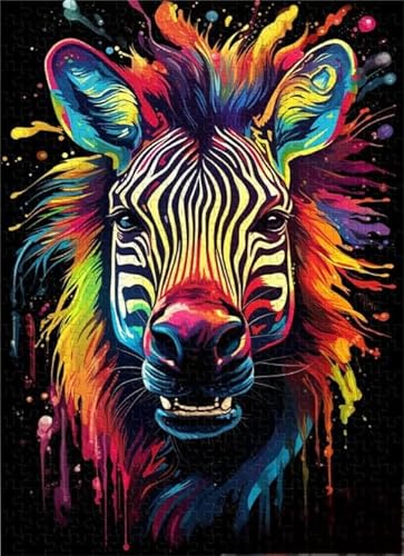 Colourful Puzzle - Abstract zebrass Posters - Lustiges Personalisiertes Spielzeug - Lernspiel Für Erwachsene - 1000 Stück Puzzle Zx193Aw von ZYHDK