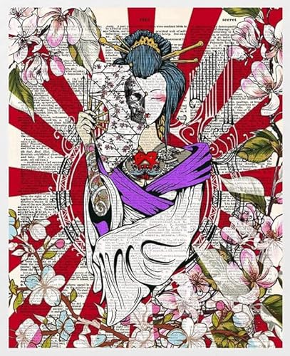 Japanese Geishas Woman Oil Painting Posters - 1000 Stück - Abstrakte Kunst Puzzle - Dekompres Sions Spielzeug Für Die Familie - Puzzle Spiel Für Erwachsene - Wanddekoration Für Zuhause Zx219Ap von ZYHDK