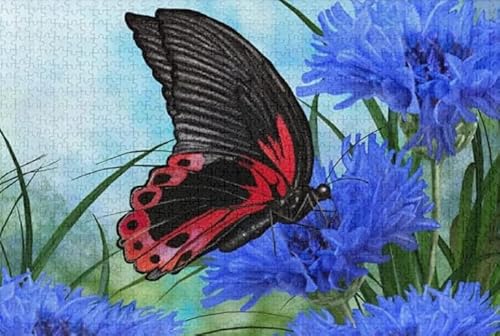 Kunst-Puzzle - Butterflys Flower Posters - Adult Personalisiertes Challenge-Spielzeug - Spielzeug Zur Stressreduzierung Für Die Familie - Puzzles 1000 Stück - Kw165Zk von ZYHDK