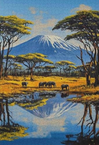 Puzzle 1000 Stück - Mounts Kilimanjaros Landscapes Posters - Lernspielzeug Puzzle Für Erwachsene - Gedächtnis- Und Wahrnehmungs Spiele Für Ältere Menschen - Kw01Zk von ZYHDK