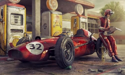 Puzzle 1000 Stück - Retro Classic F1 Racing Car Posters - Für Personalisiertes Herausfürderungs Spielzeug Für Erwachsene Gifts - Stressabbau-Spielzeug Für Die Familie - Pk134Zw von ZYHDK